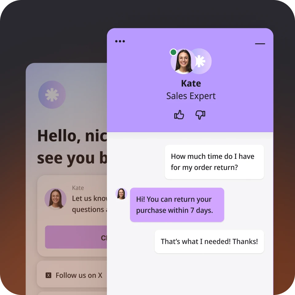 customized live chat widget
